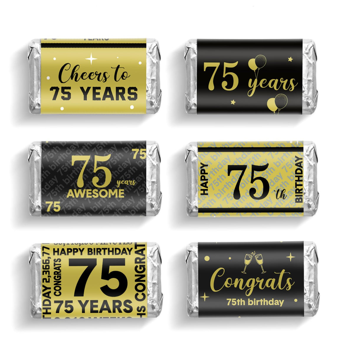 90-Piece Birthday Candy Wrapper Sticker Set for Party Favors