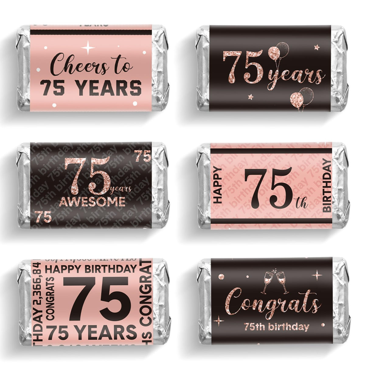 90-Piece Birthday Candy Wrapper Sticker Set for Party Favors