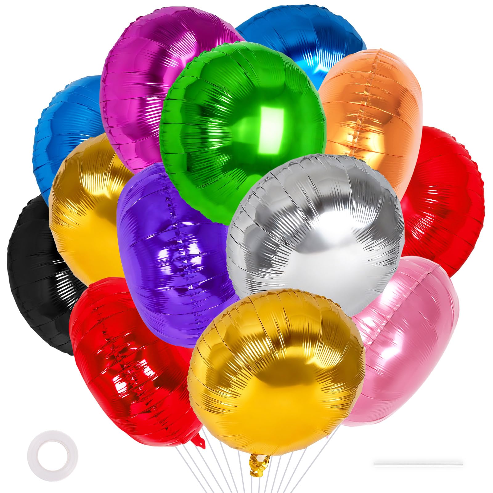 20-Piece 18-Inch Round Foil Balloons for Party Decorations