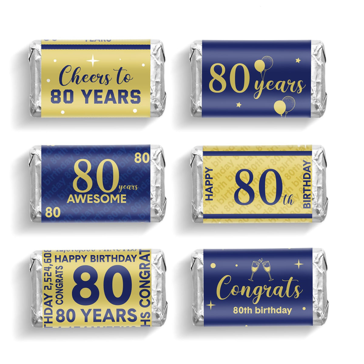 90-Piece Birthday Candy Wrapper Sticker Set for Party Favors