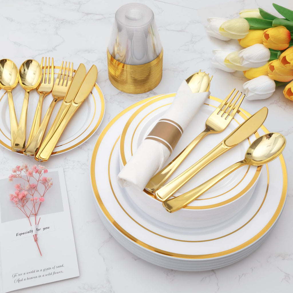Goodluck Pre Rolled Plastic Dinnerware Set