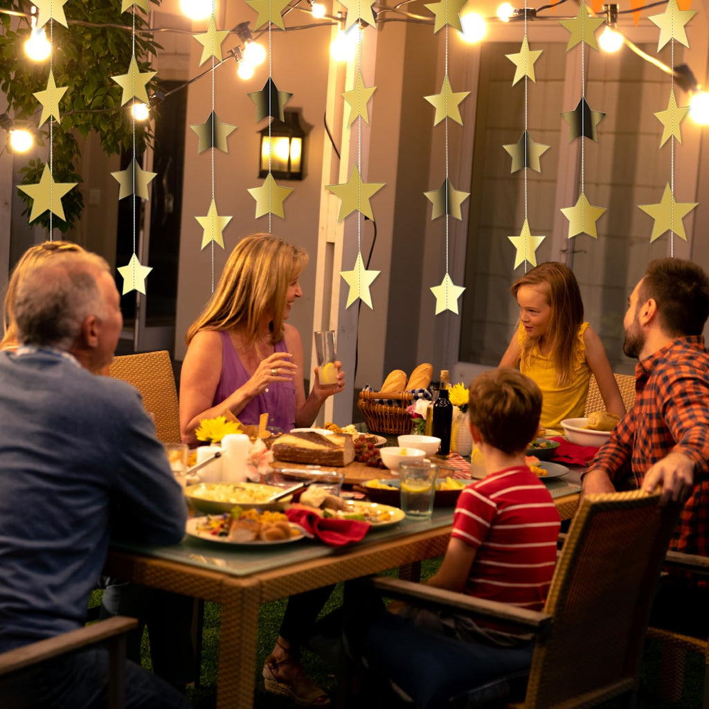 OMFU Star Garland Banner, Hanging Stars Streamers String Party Decorations
