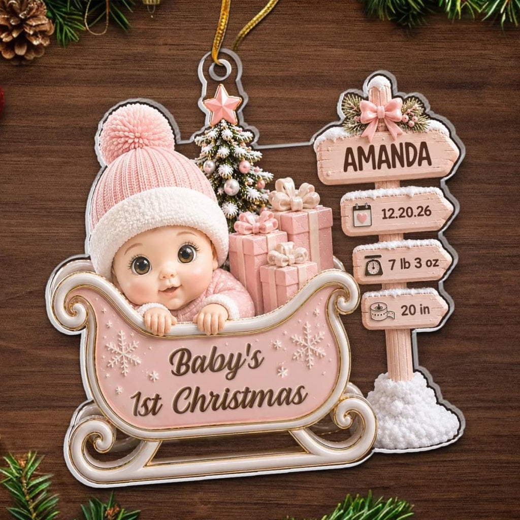 Personalized Baby’s First Christmas Ornament for New Parents