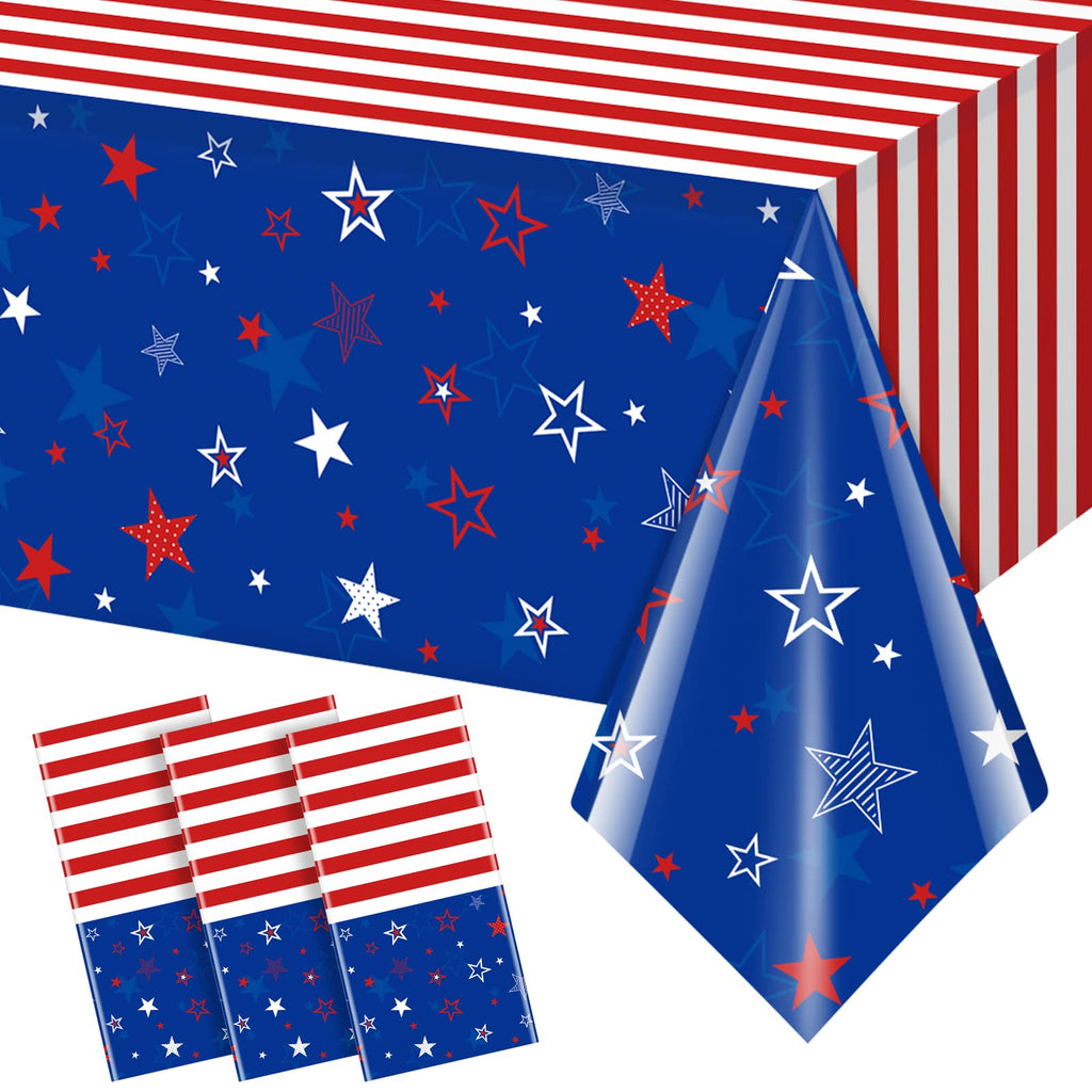 4th of July Patriotic Plastic Tablecloth Party Decor