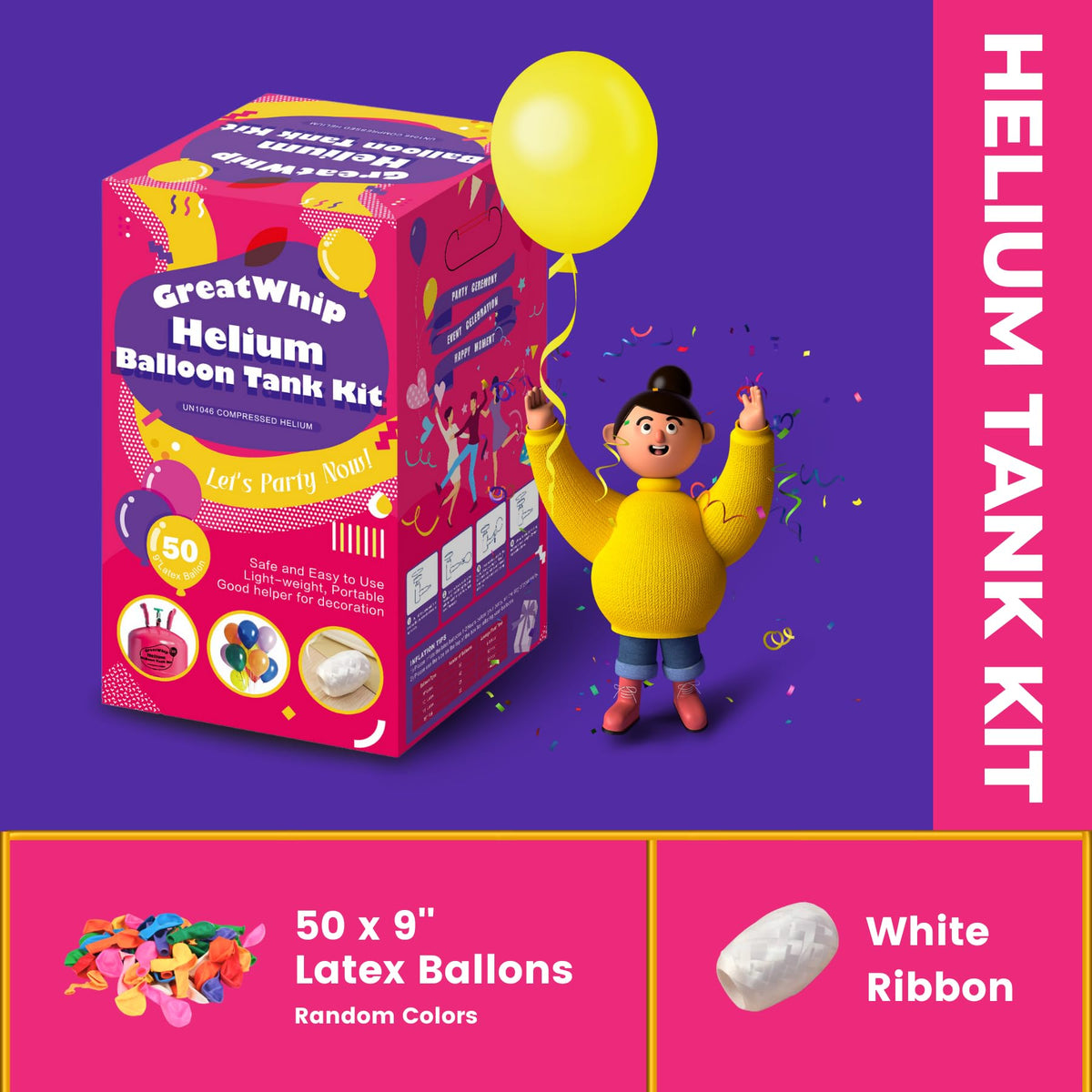 GreatWhip 13L Helium Tank