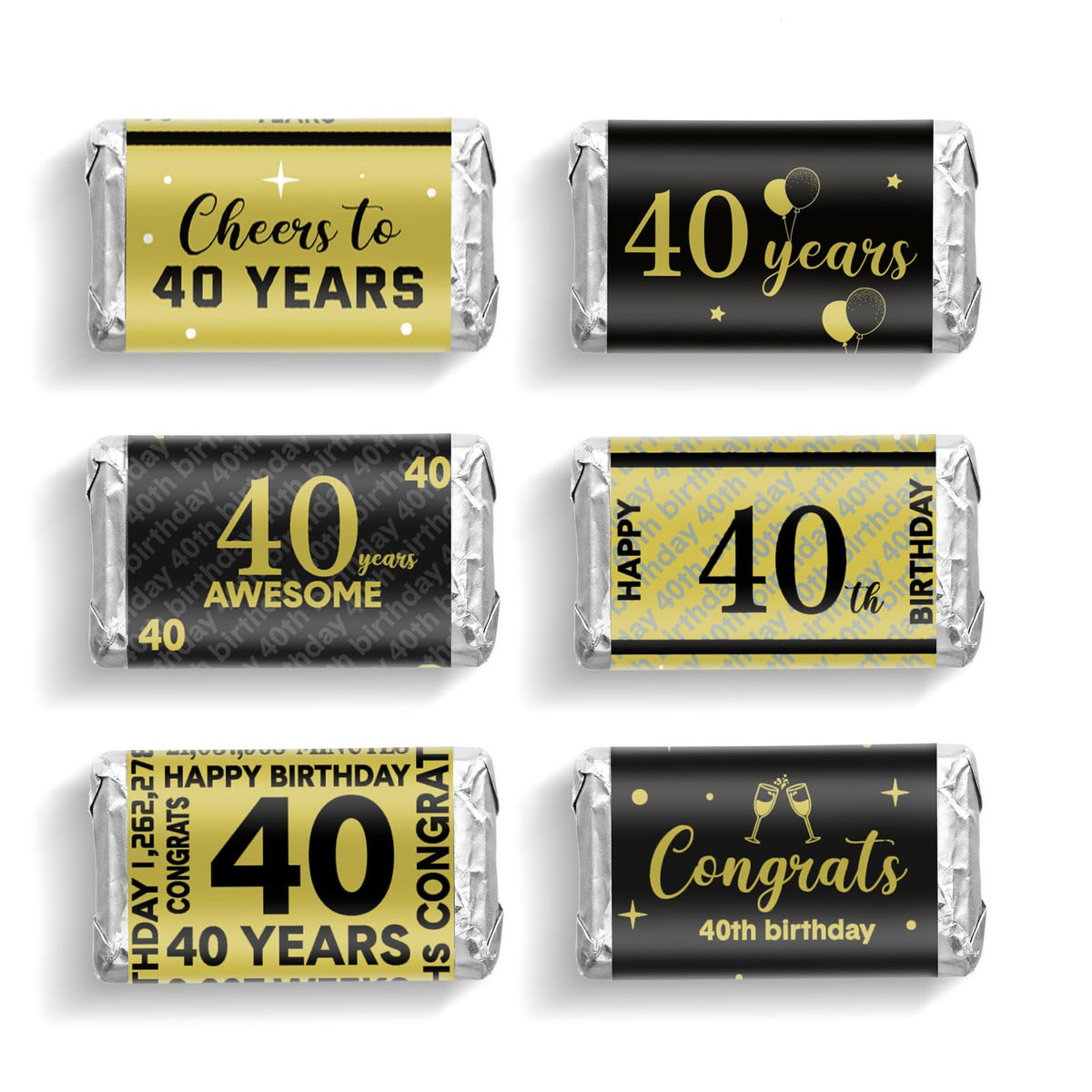 90-Piece Birthday Candy Wrapper Sticker Set for Party Favors