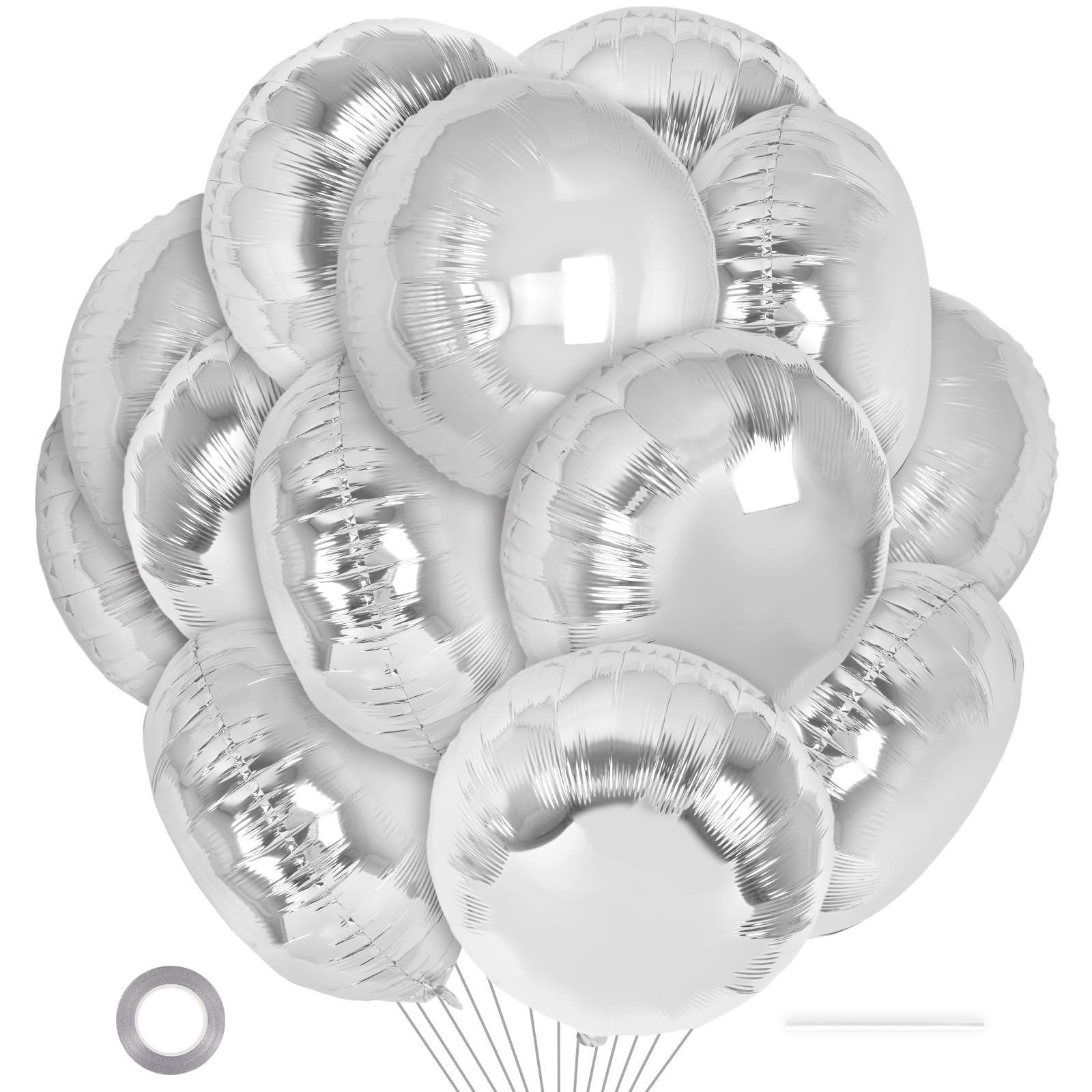 20-Piece 18-Inch Round Foil Balloons for Party Decorations