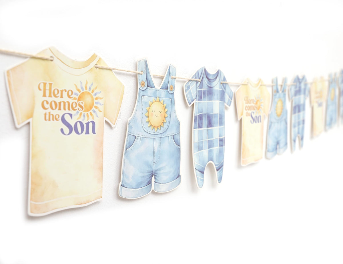Golf-Themed Baby Shower Bodysuit Banner Decoration