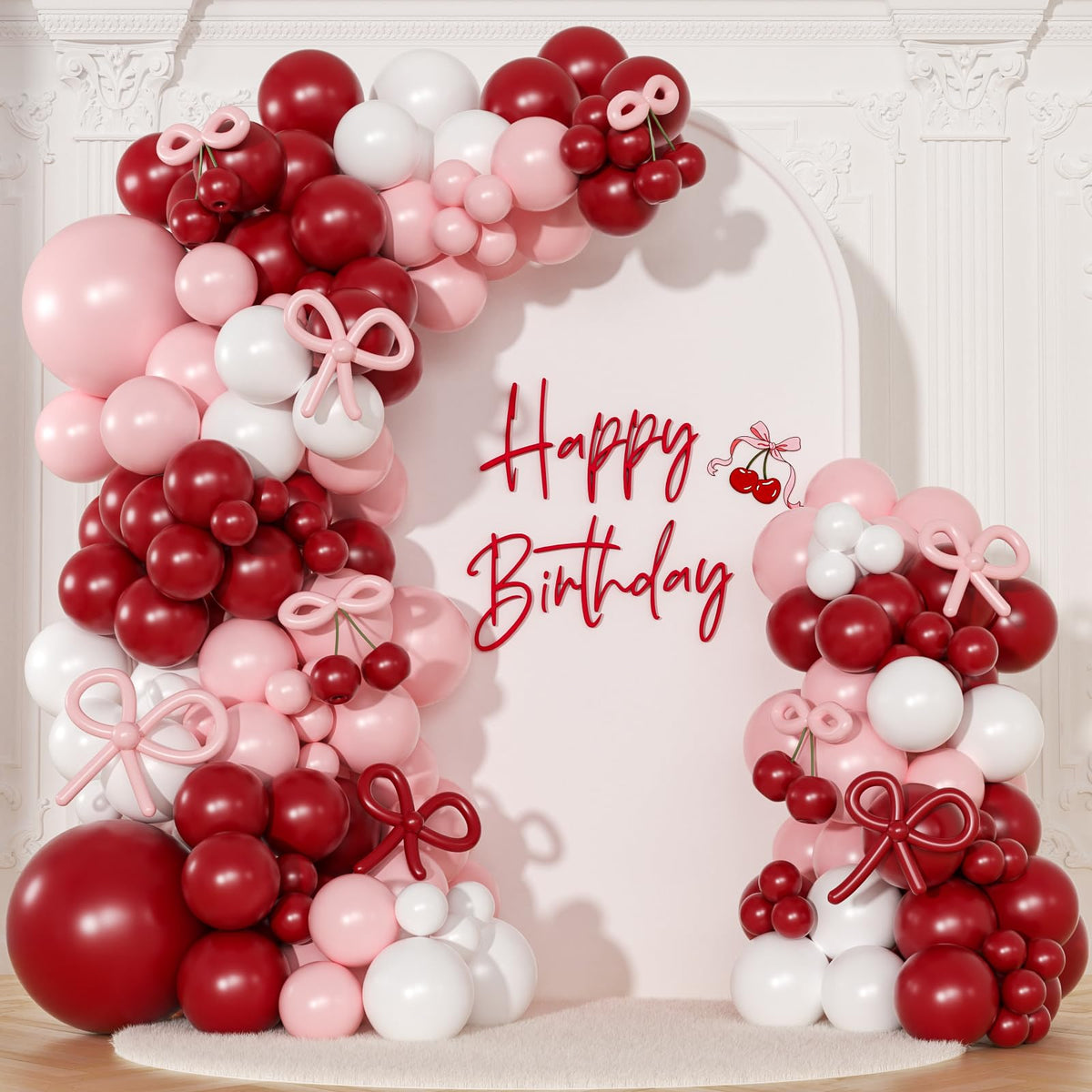 145-Piece Pink & White Balloon Garland Arch Party Kit