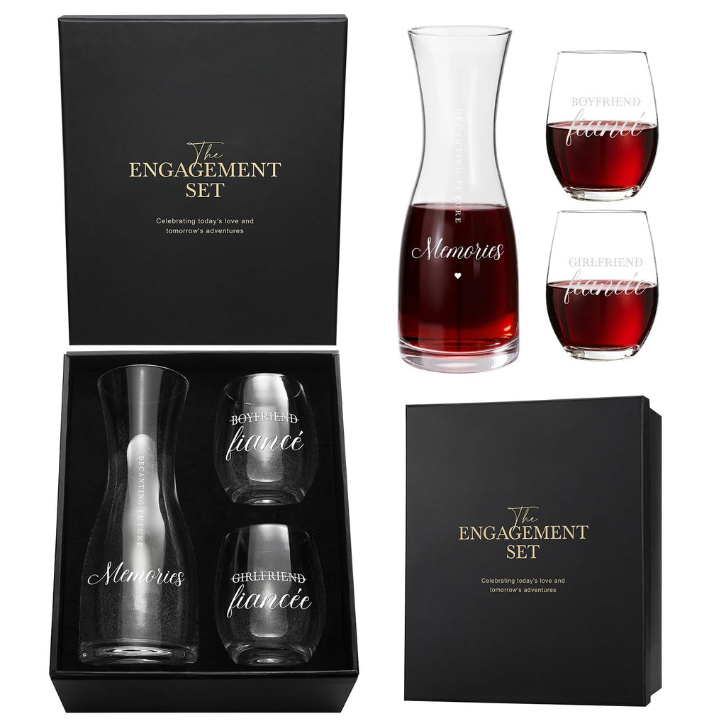AW BRIDAL Mr and Mrs Wine Glasses, Bridal Shower Wedding Gifts for Couples