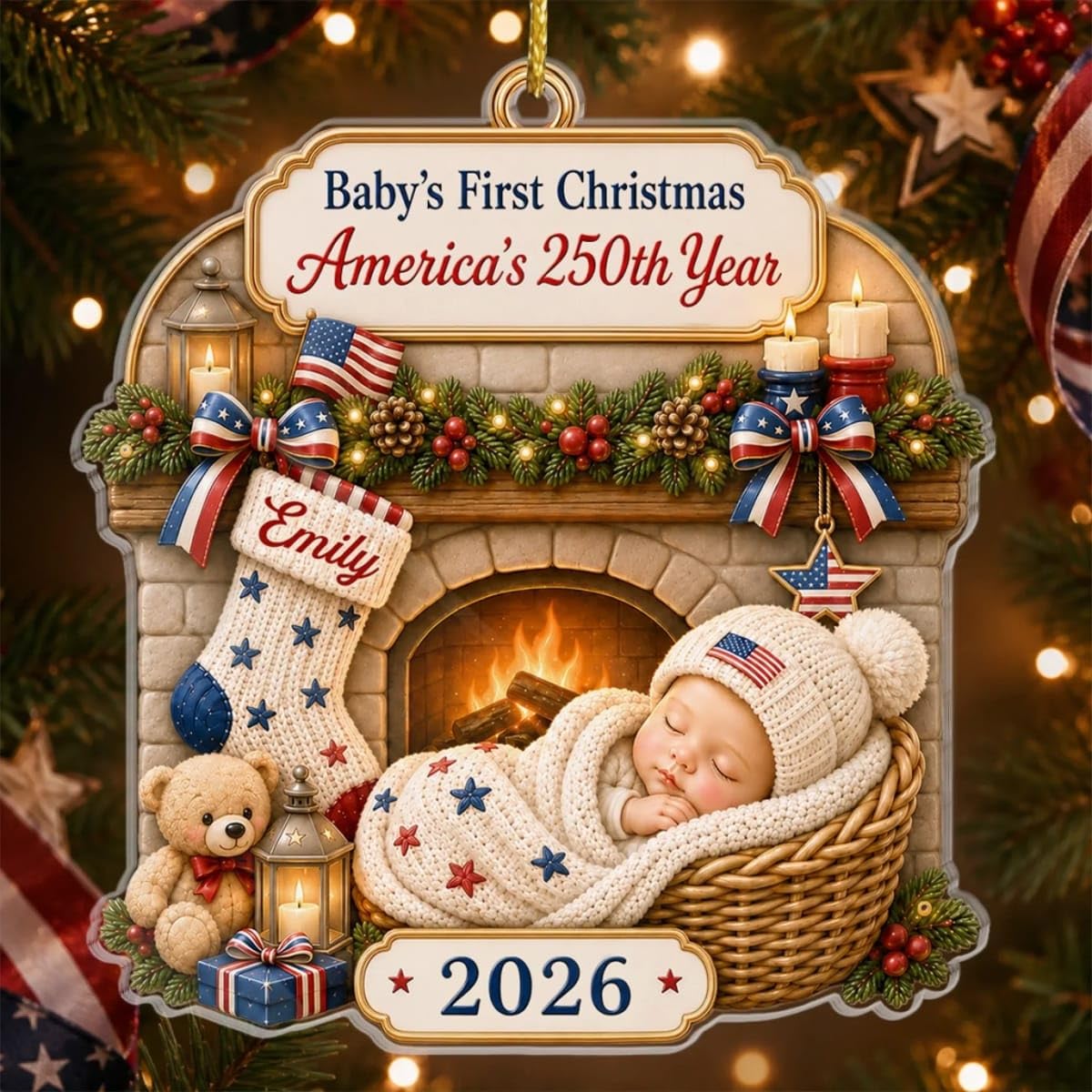 Personalized Baby’s First Christmas Ornament for New Parents