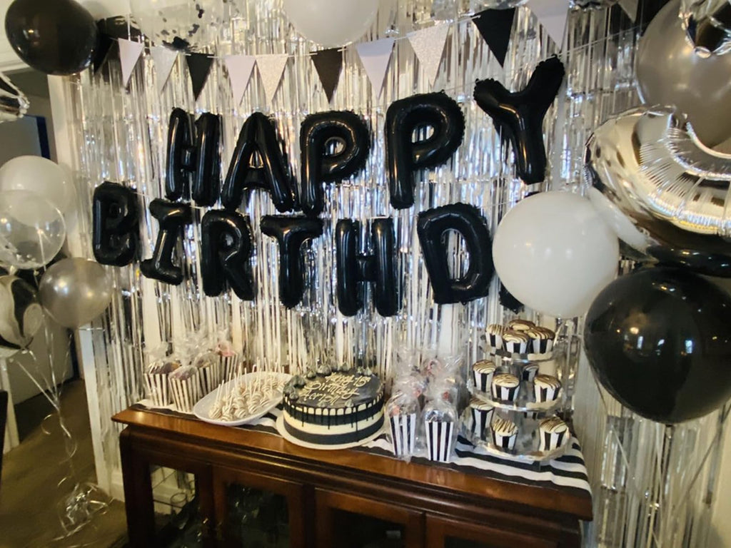 85 PCS 16" Letter Number Balloons, Happy Birthday & 2 Sets of A-Z 0-9, Foil Mylar Aluminum Hanging Alphabet for Graduation New Year eve Birthday Party Decorations