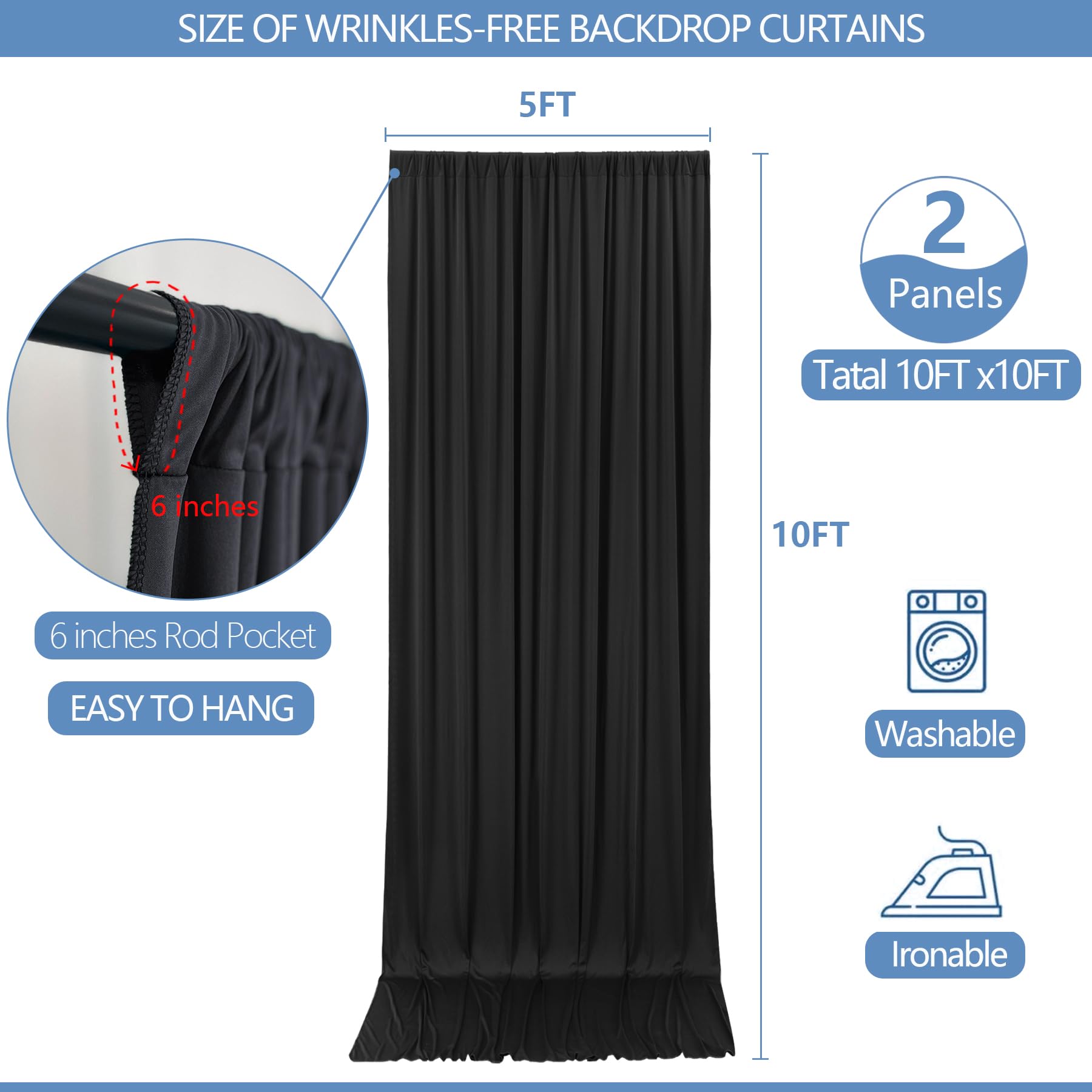 Wrinkle Free Backdrop Curtain for Parties Soft Fabric Drapes Wedding White Curtain Backdrop for Birthday Party Decorations Background for Photography
