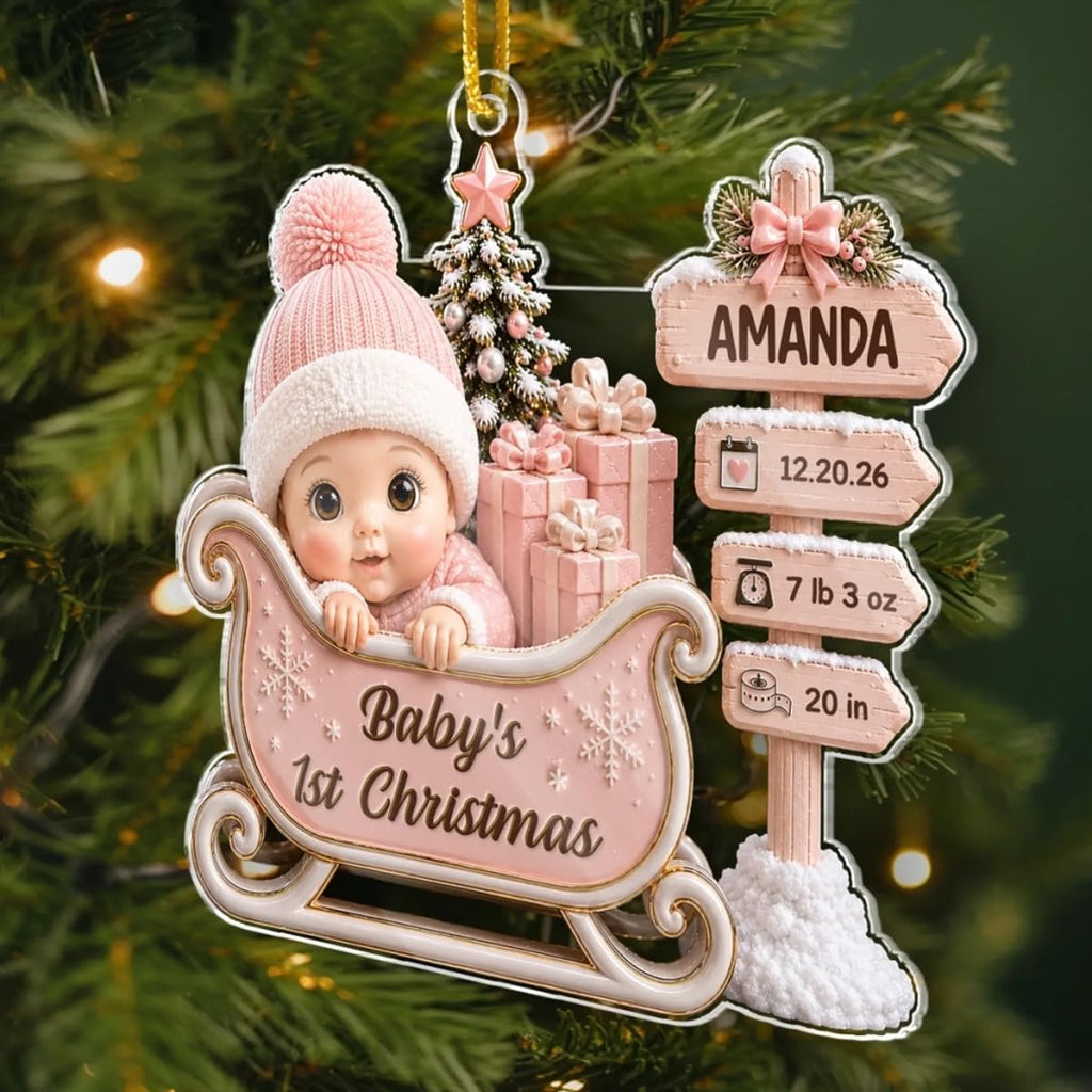 Personalized Baby’s First Christmas Ornament for New Parents