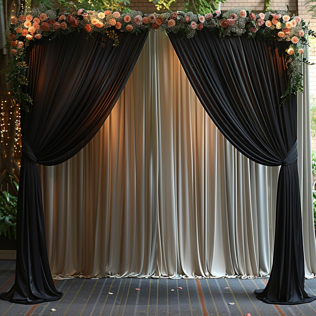 Wrinkle Free Backdrop Curtain for Parties Soft Fabric Drapes Wedding White Curtain Backdrop for Birthday Party Decorations Background for Photography
