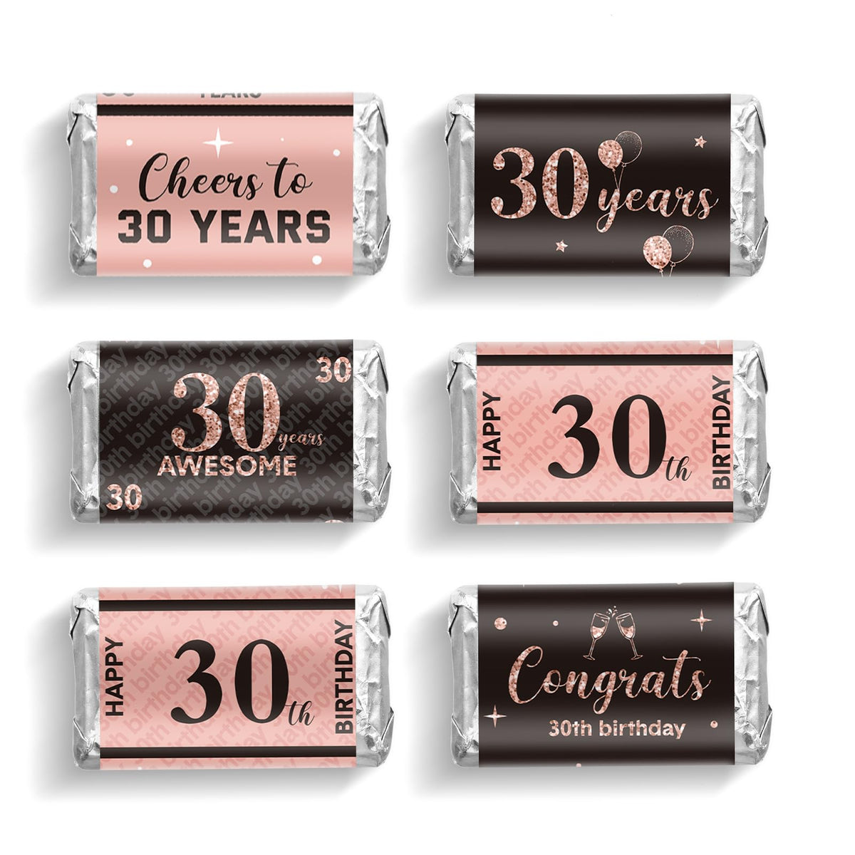 90-Piece Birthday Candy Wrapper Sticker Set for Party Favors