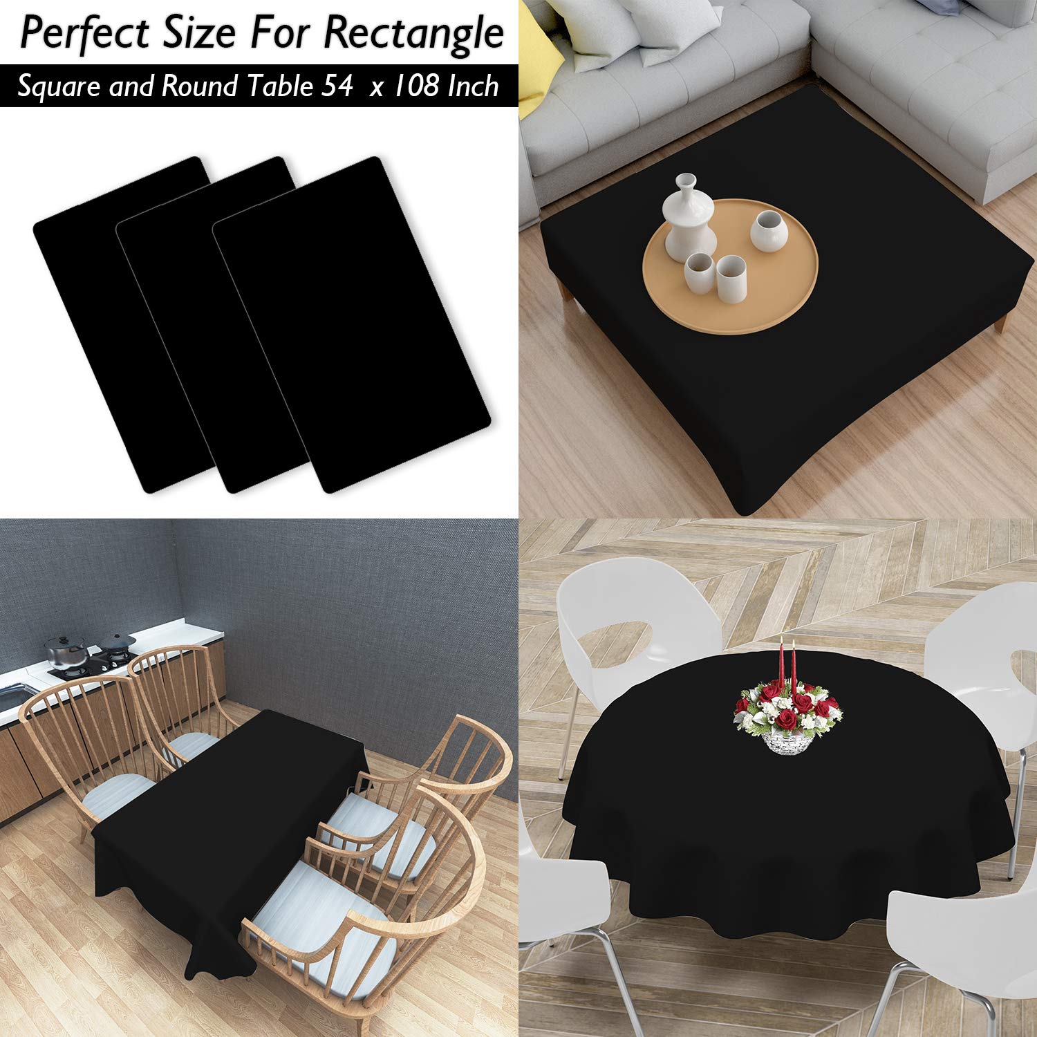 54 x 108-Inch Disposable Plastic Party Tablecloth Cover