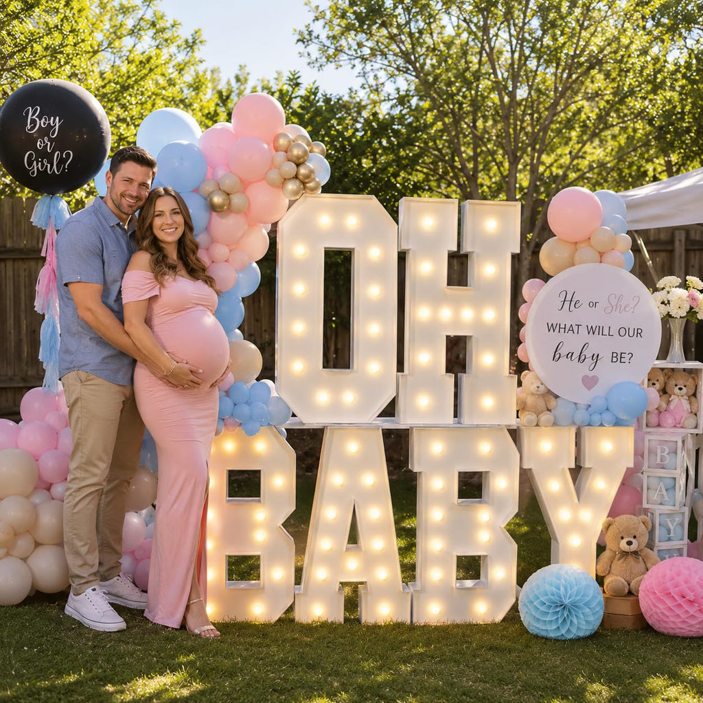 【OH Baby】 Letter 3FT/4FT, neon, Suitable for Birthday Parties, Baptism Day Commemorative Events, engagements, Wedding Parties, proposals, Event Decoration