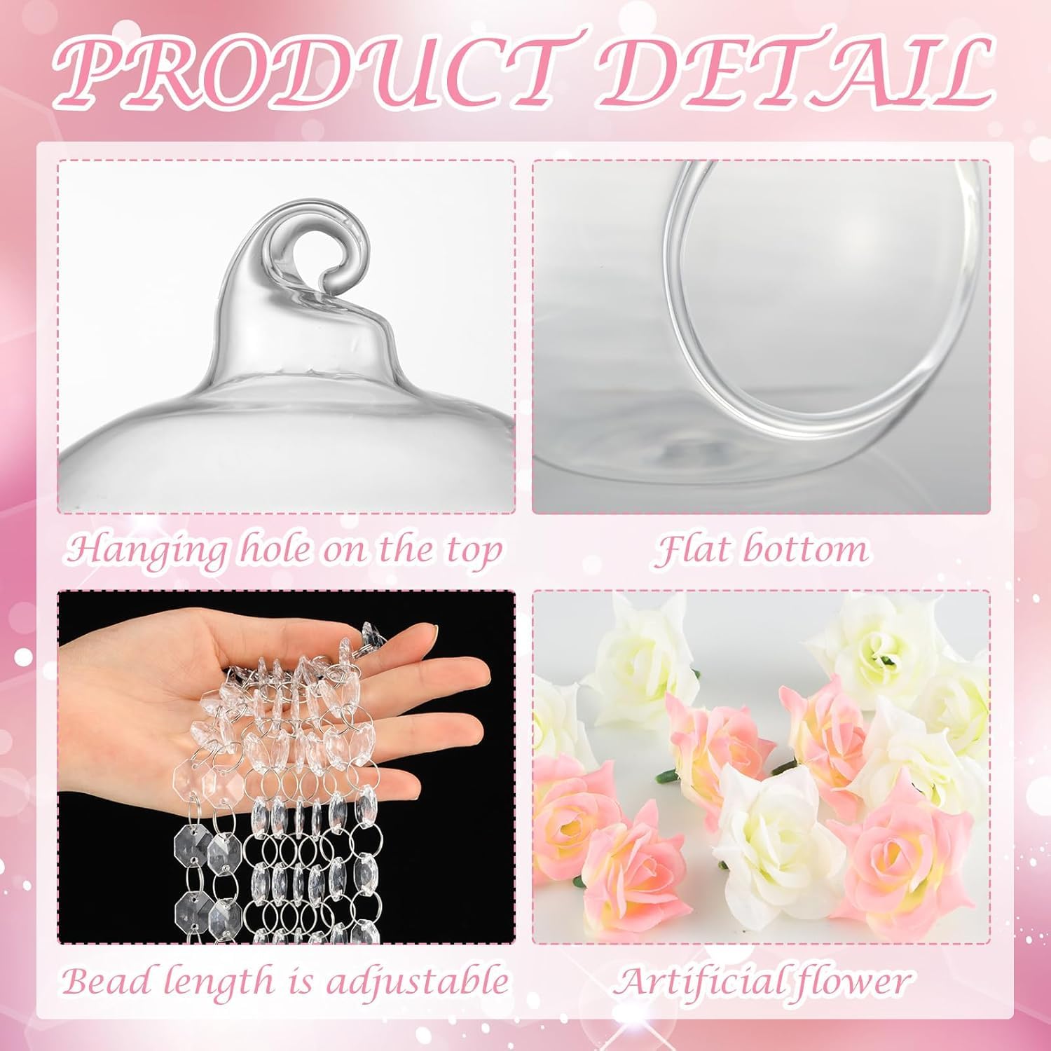 Yoande Wedding Hanging Glass Globe Hanging Tealight Holder