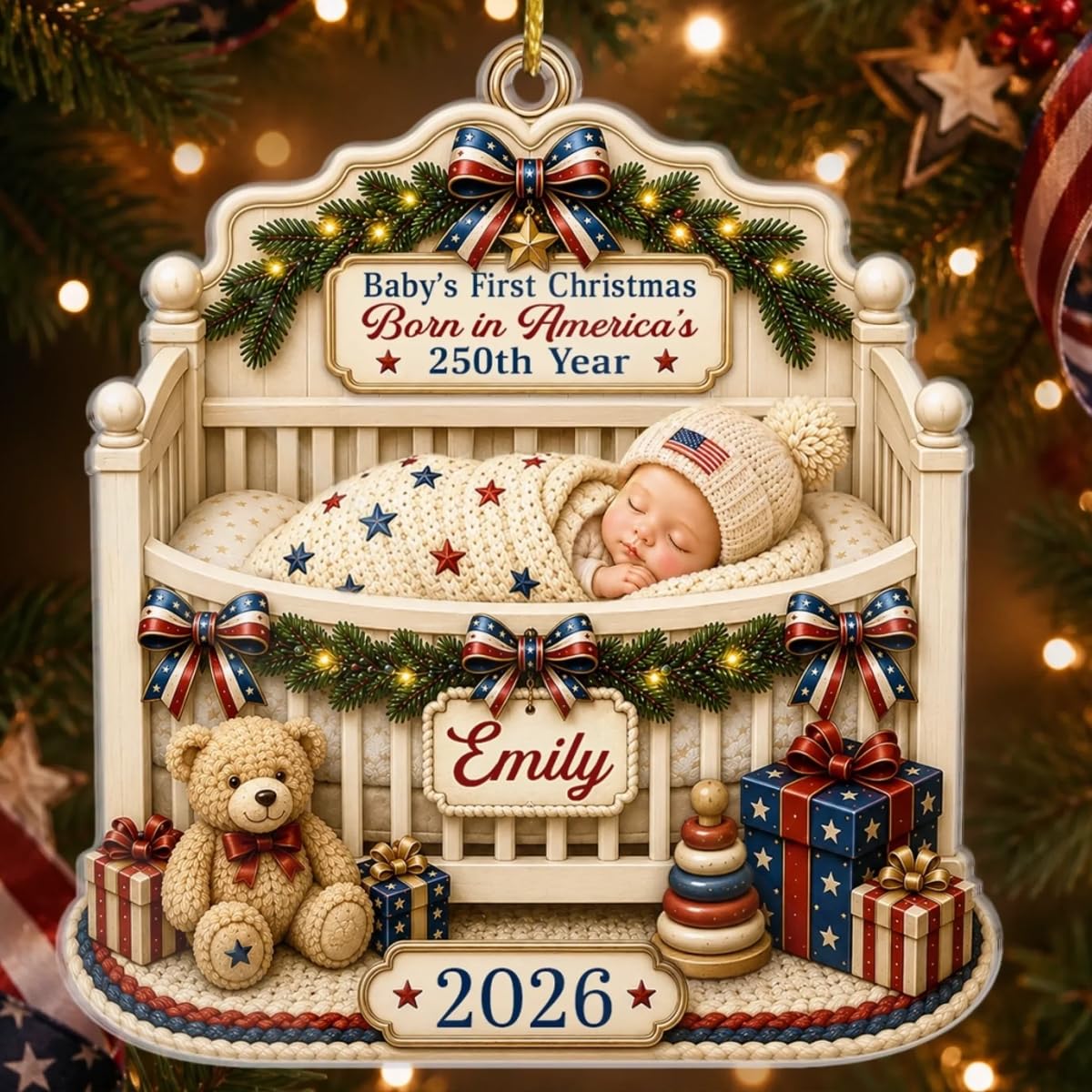 Personalized Baby’s First Christmas Ornament for New Parents