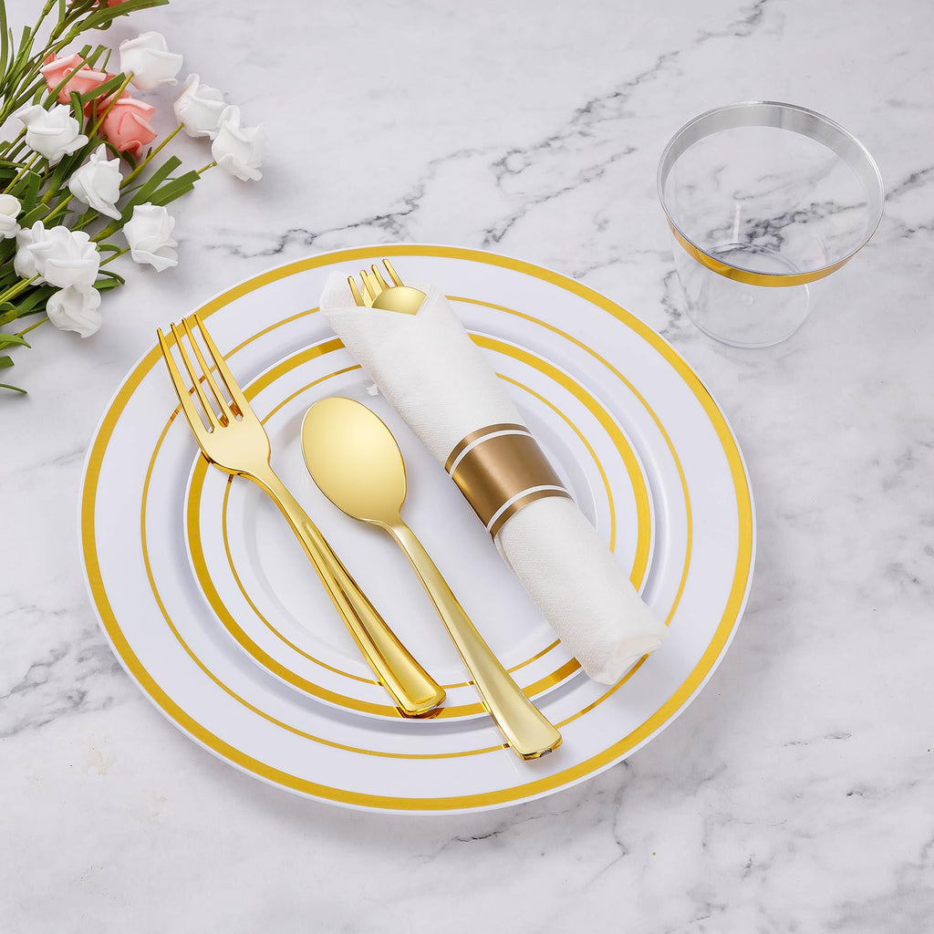Goodluck Pre Rolled Plastic Dinnerware Set