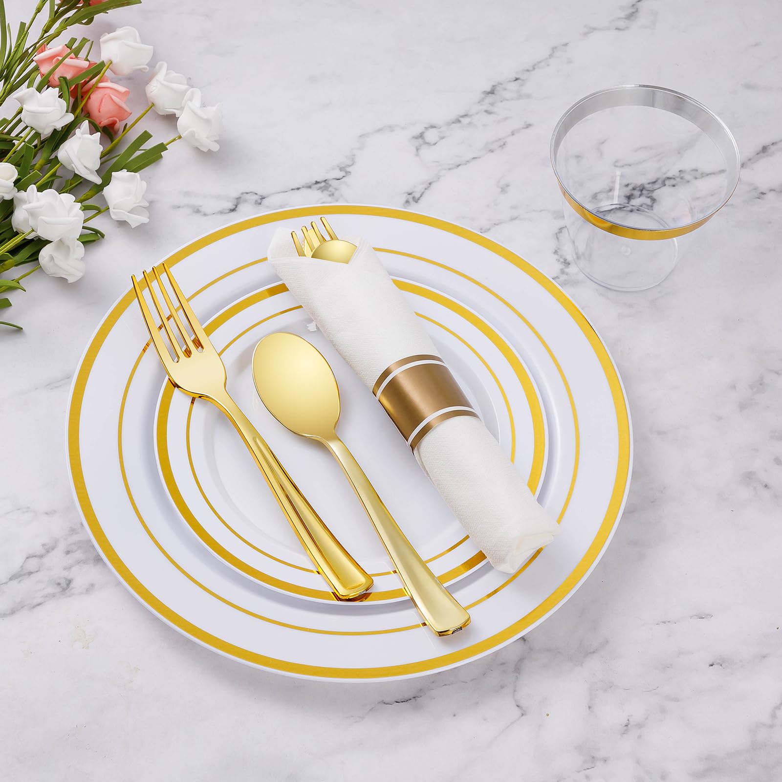 Goodluck Pre Rolled Plastic Dinnerware Set