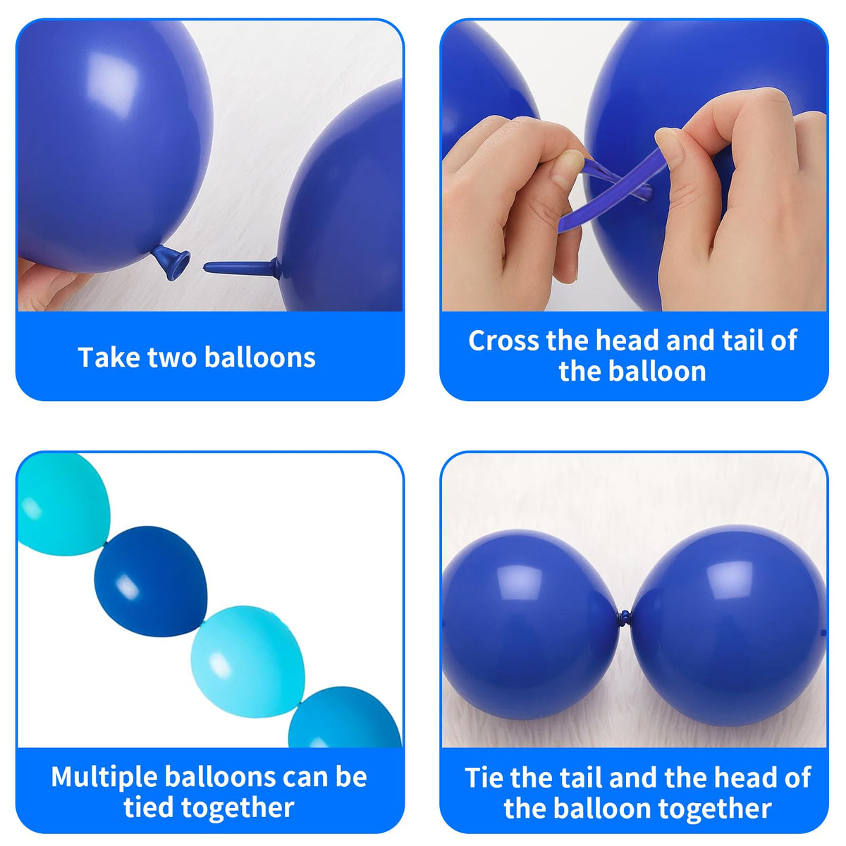 100 Pcs Custom Link Balloons with LOGO/Text –12 inch Personalized Latex Linking Balloons with Tail for Balloon Arch, Chain, Garland and Backdrop Setup for Decoration