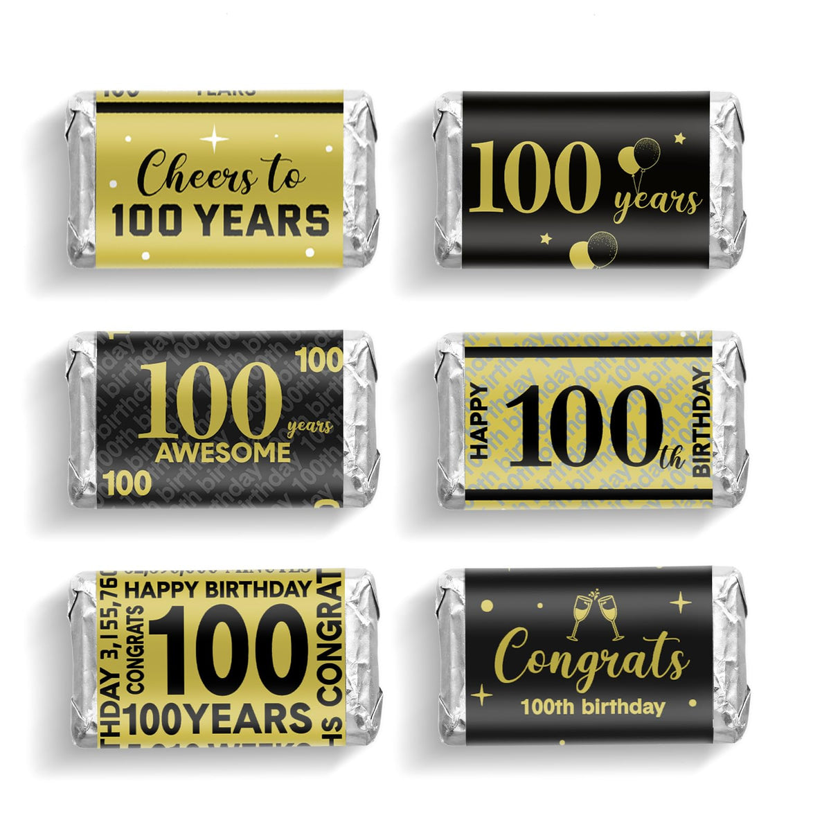 90-Piece Birthday Candy Wrapper Sticker Set for Party Favors