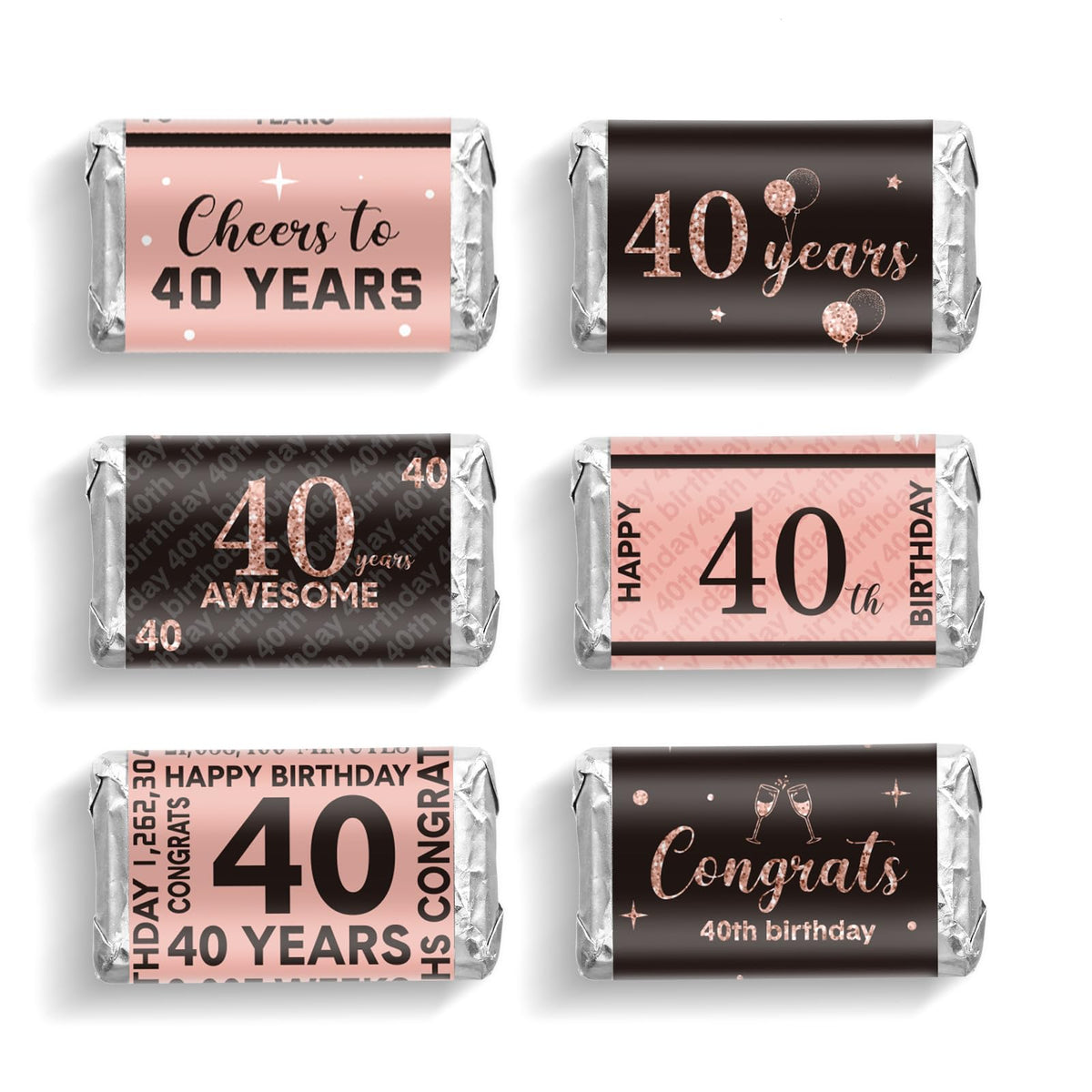 90-Piece Birthday Candy Wrapper Sticker Set for Party Favors