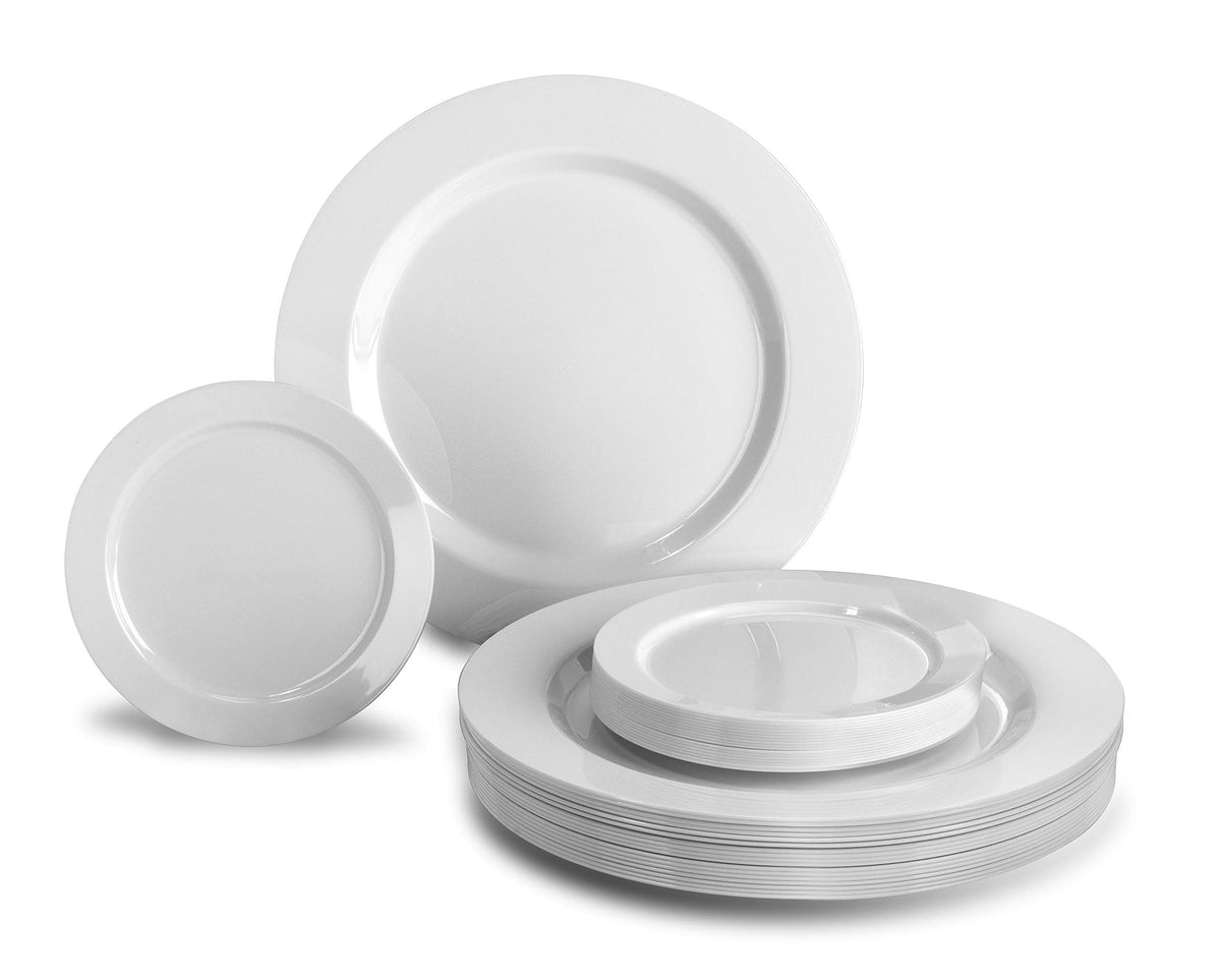175-Piece Plain Disposable Tableware Set for 25 Guests