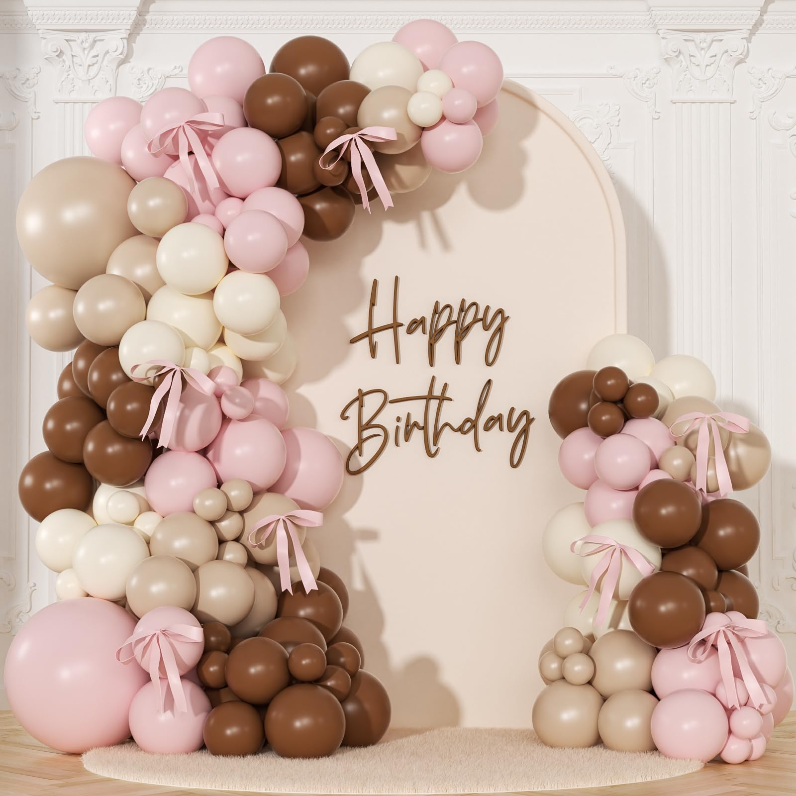 145-Piece Pink & White Balloon Garland Arch Party Kit