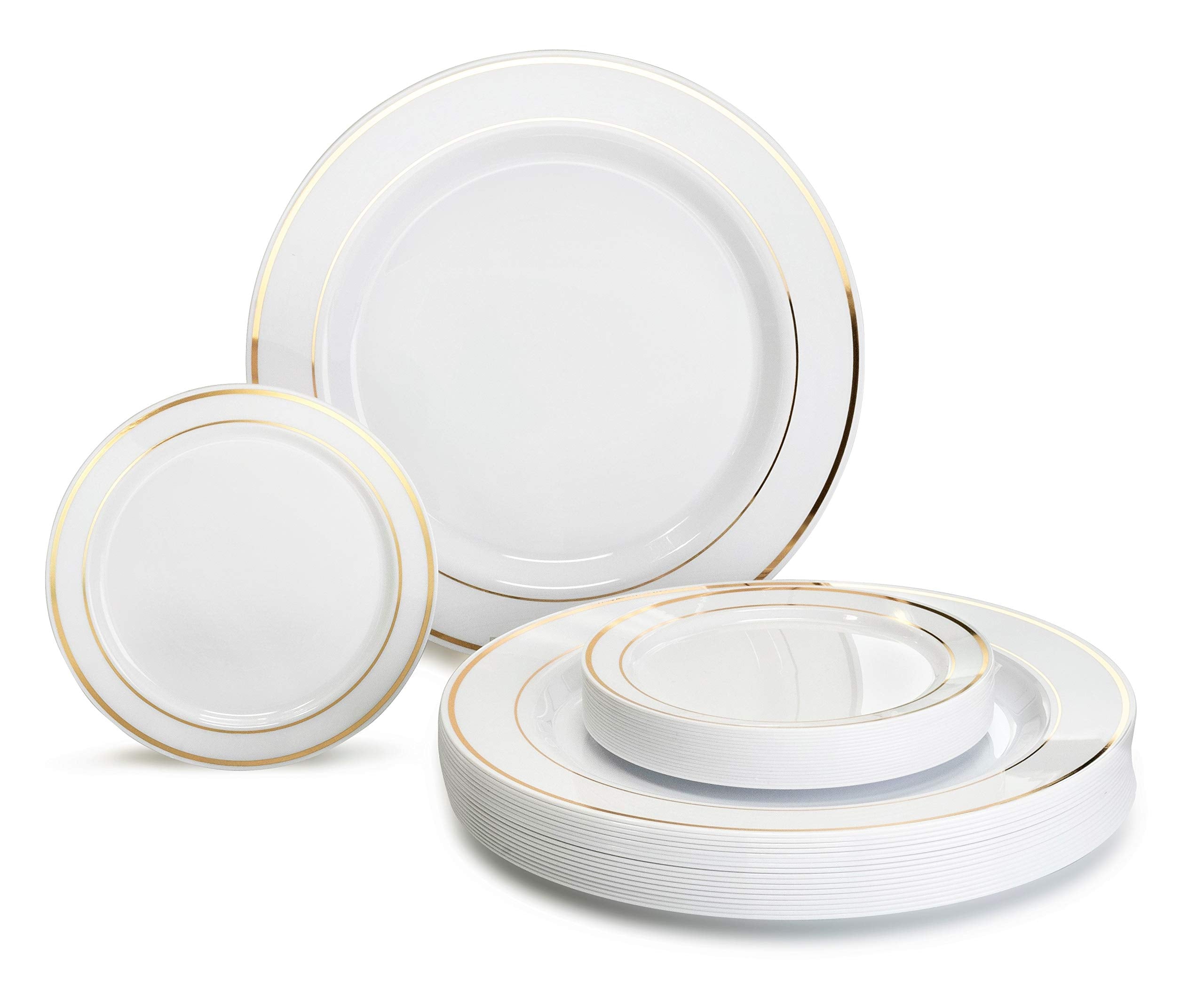 175-Piece Gold Disposable Tableware Set for 25 Guests