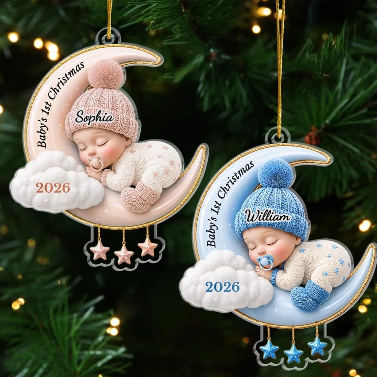 Personalized Baby’s First Christmas Ornament for New Parents