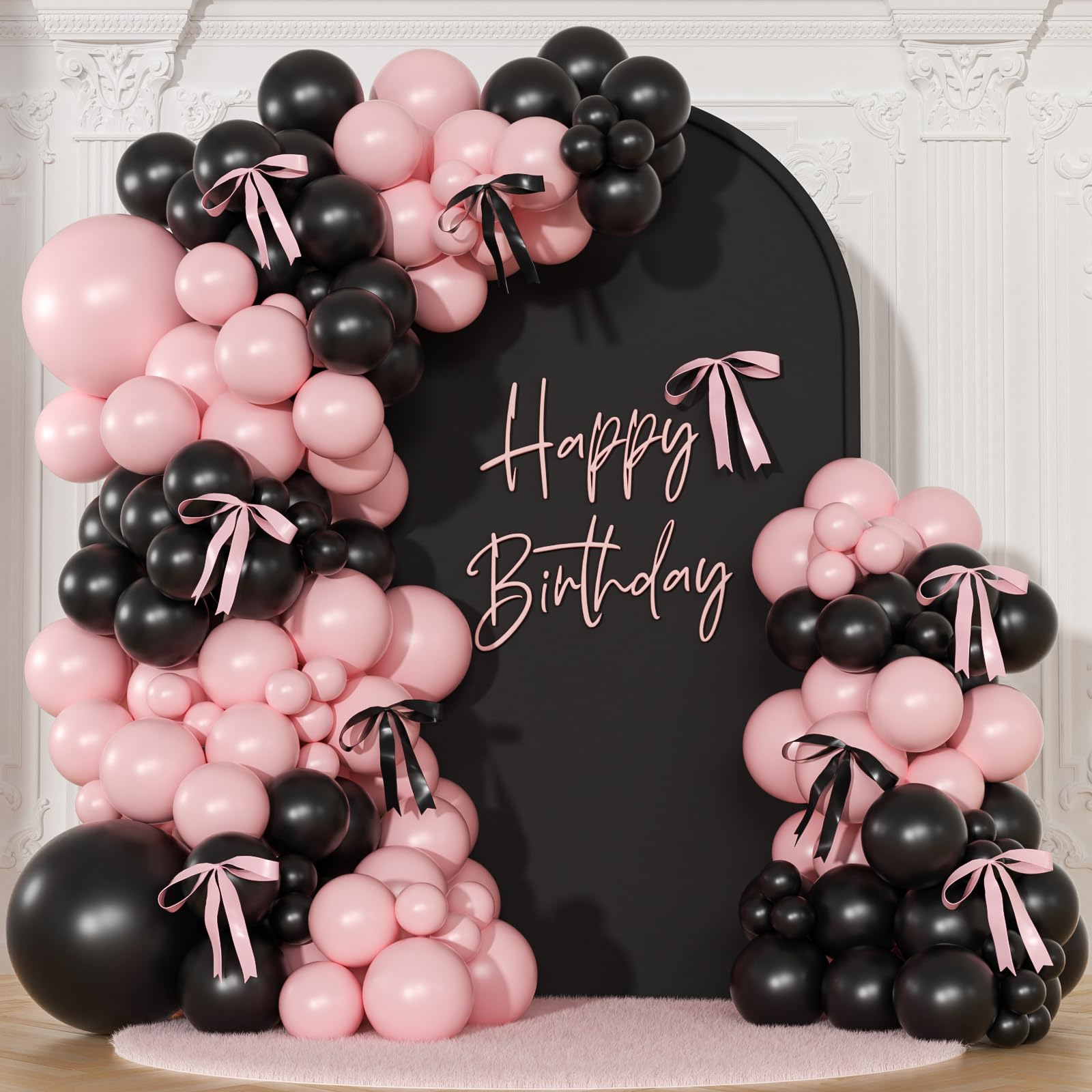 145-Piece Pink & White Balloon Garland Arch Party Kit