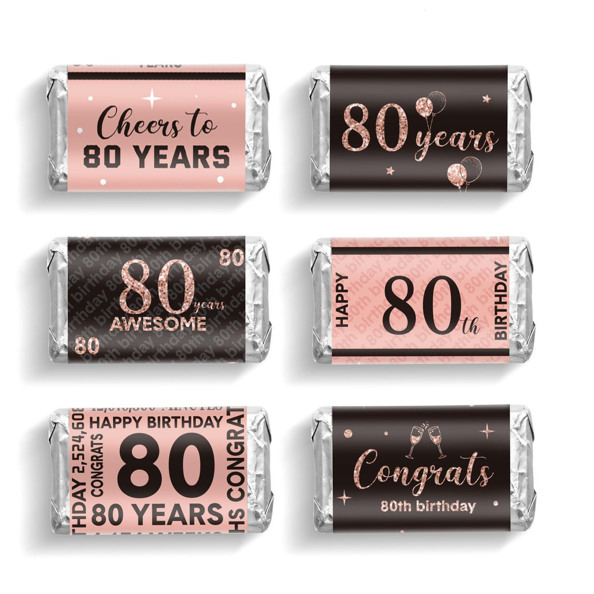 90-Piece Birthday Candy Wrapper Sticker Set for Party Favors