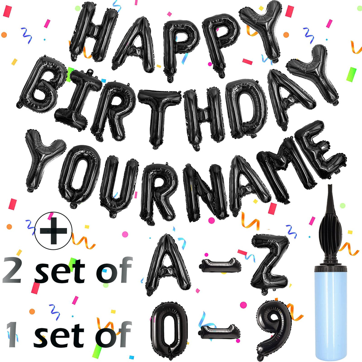 Happy Birthday Foil Balloon Banner Set for Party Decorations