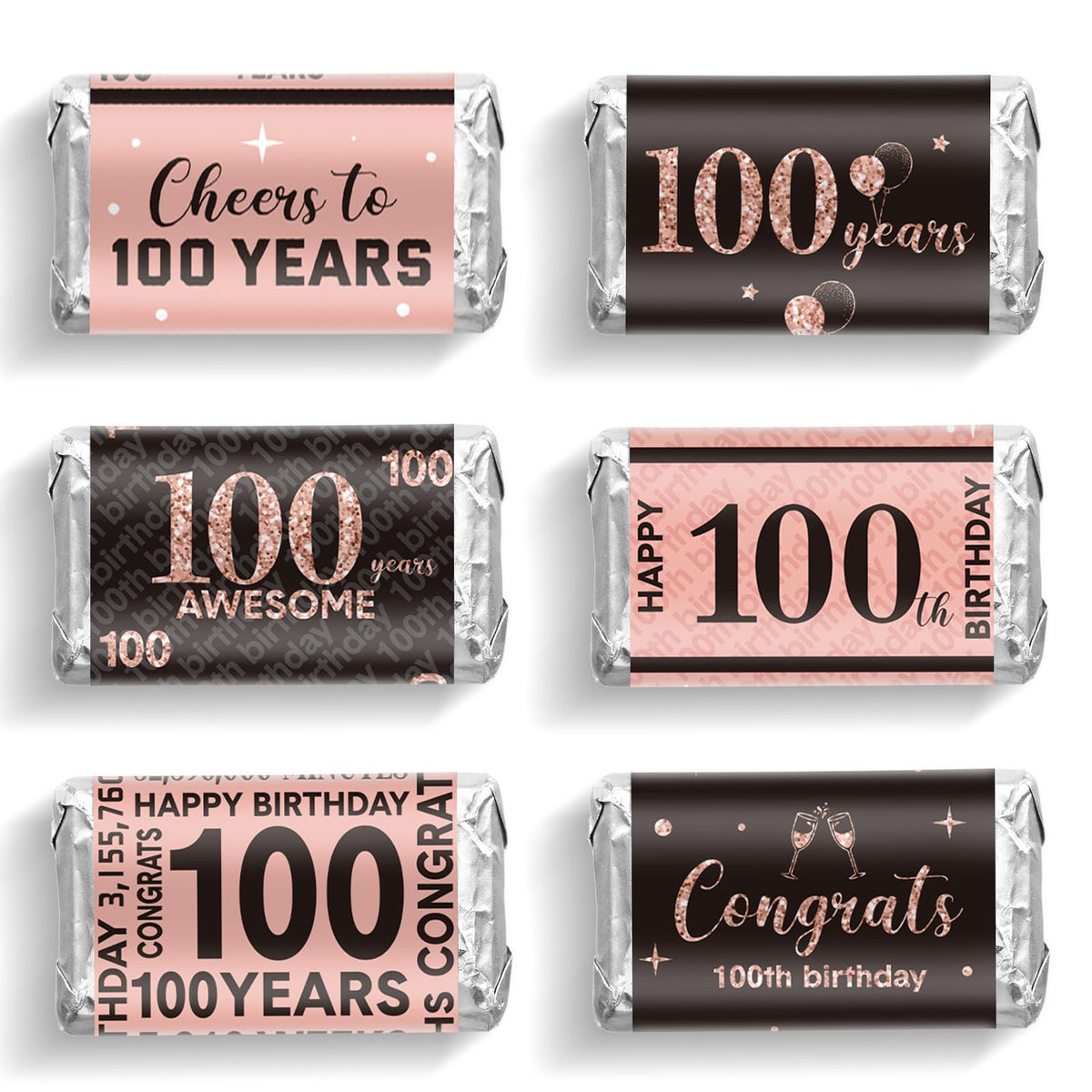 90-Piece Birthday Candy Wrapper Sticker Set for Party Favors