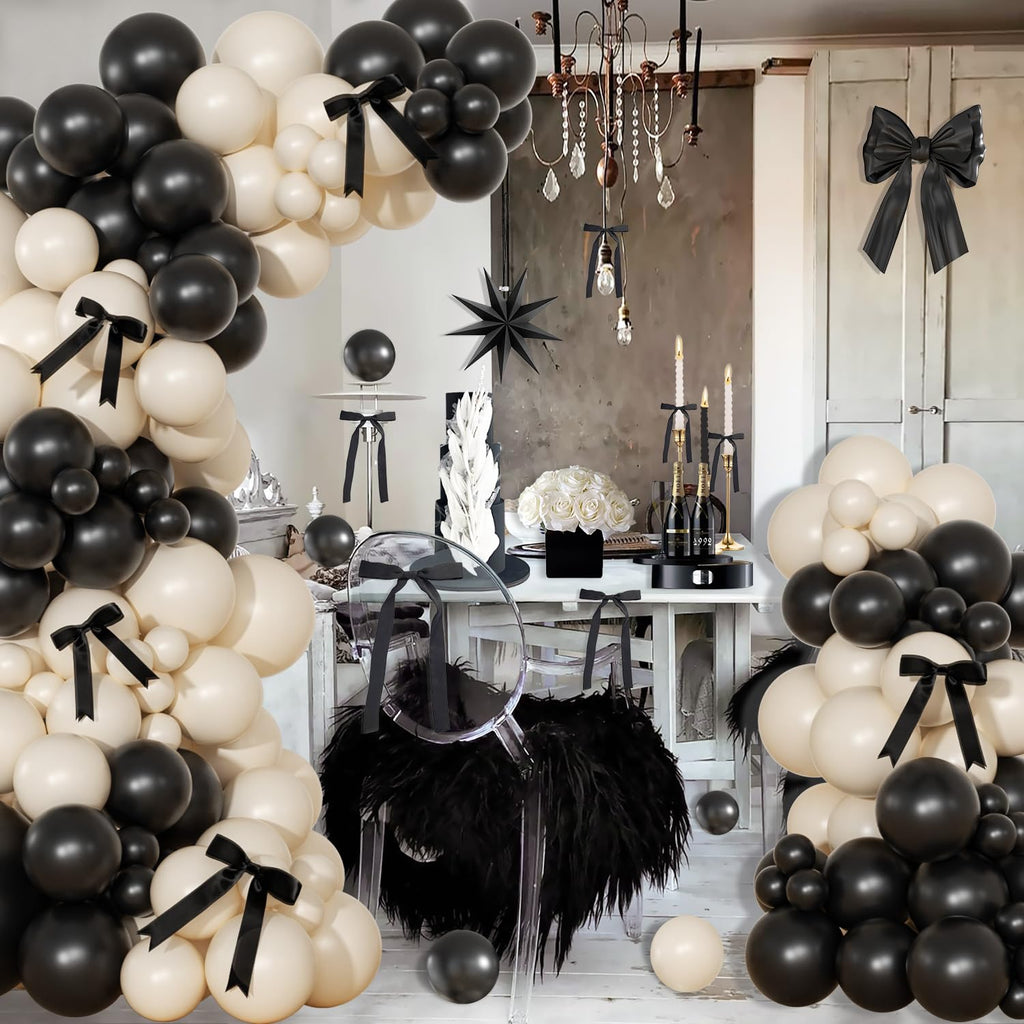 Coquette Birthday Decorations 145 Pcs Pink and White Balloon Garland Arch Kit Include Light Pink White Bow Balloons for Baby Shower Gender Reavel Wedding Party Decorations