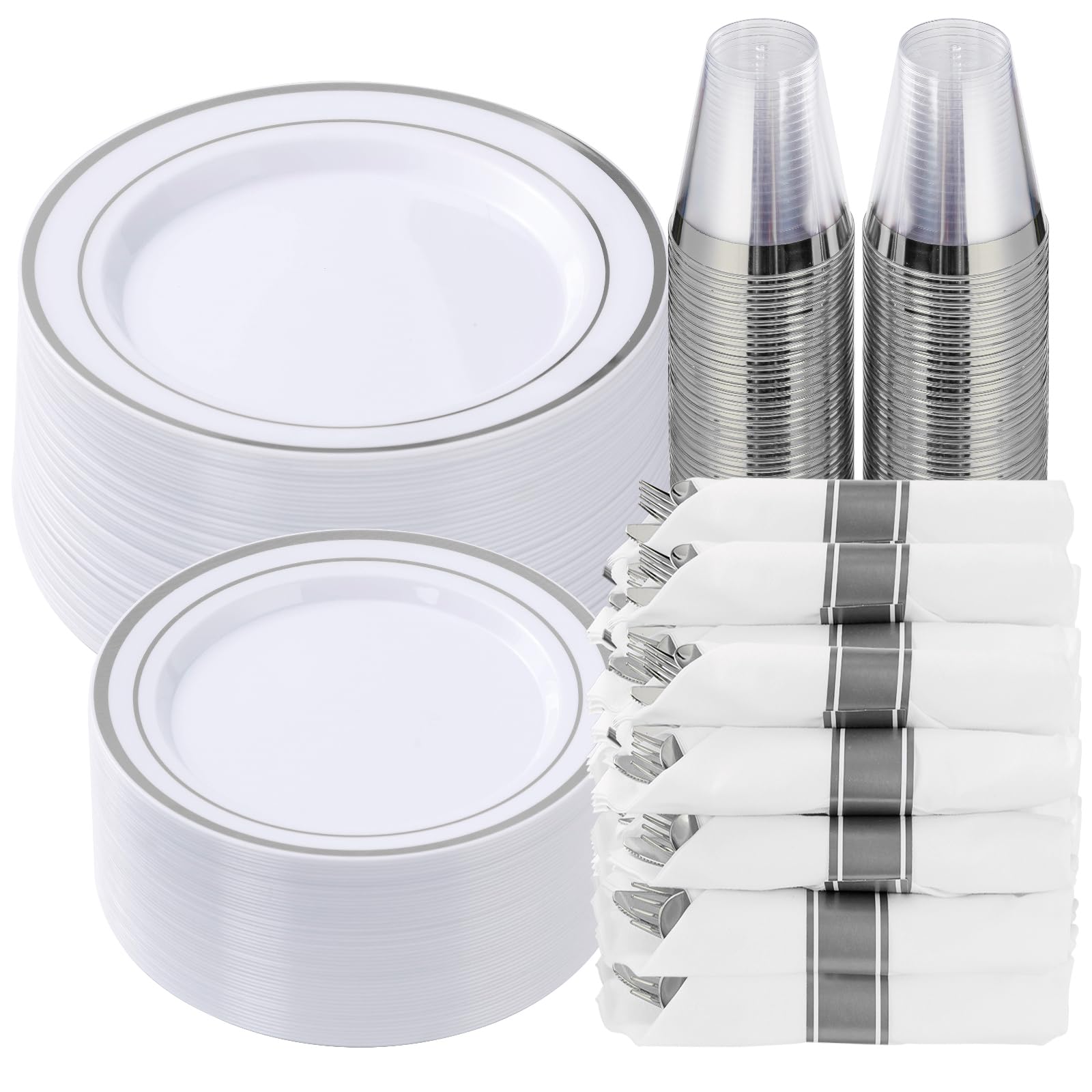 Goodluck Pre Rolled Plastic Dinnerware Set