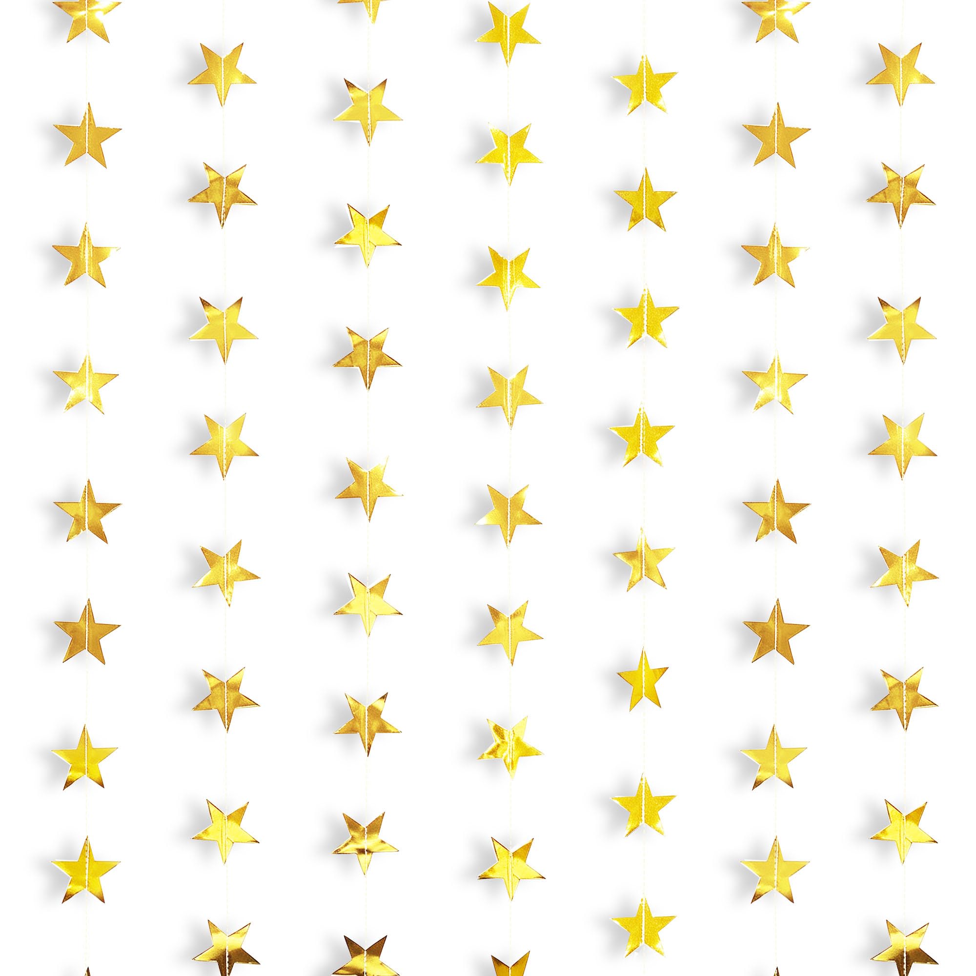156FT Pre-Strung Gold Star Garland Banner for Party Decor