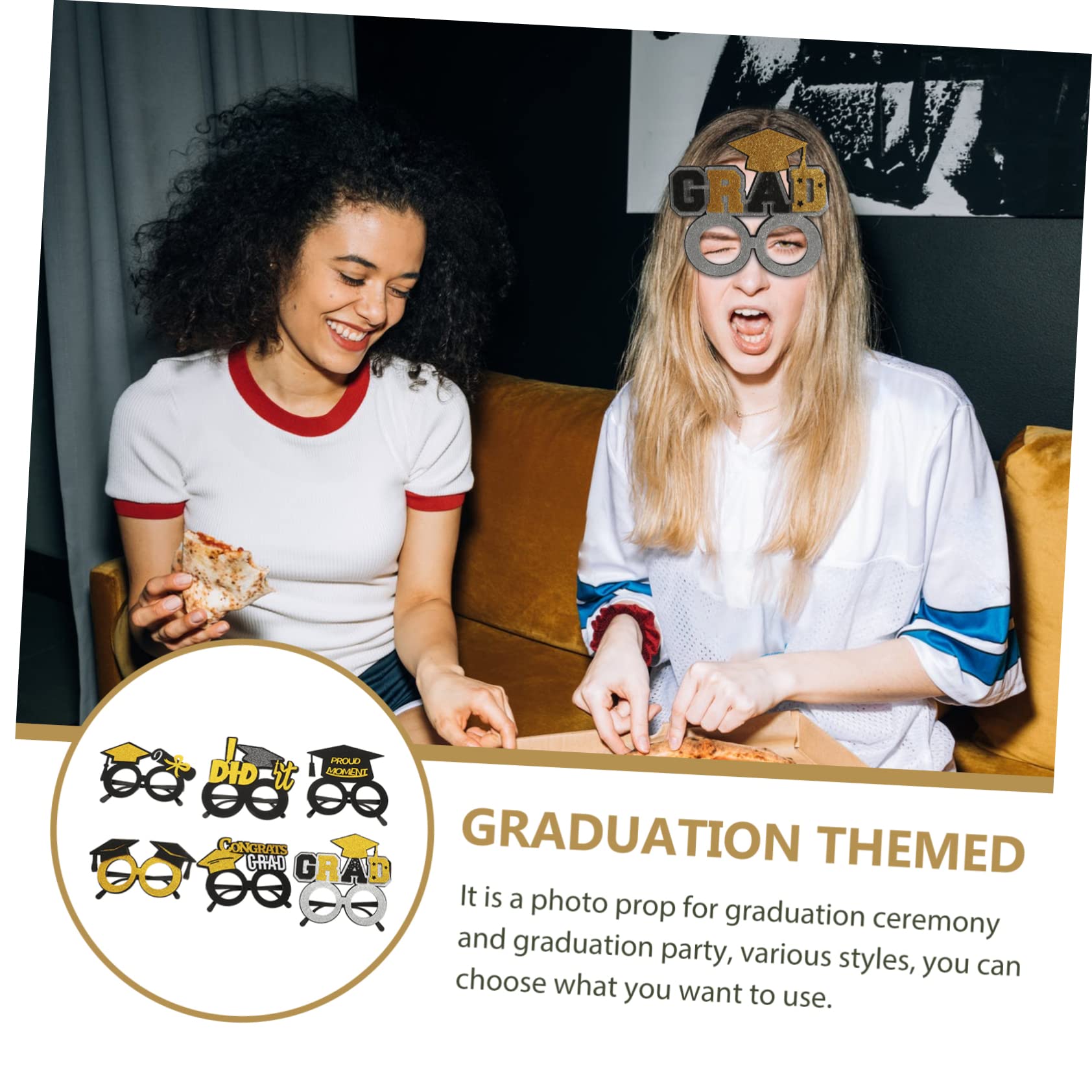 TOPPERFUN 6pcs Graduation Cap Glasses Fun Photo Props for Graduation Parties Great for Classmates and Celebrations Wearable Eyewear for Memorable Moments
