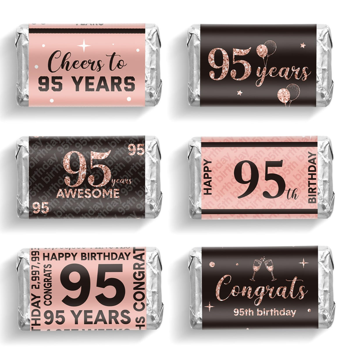 90-Piece Birthday Candy Wrapper Sticker Set for Party Favors