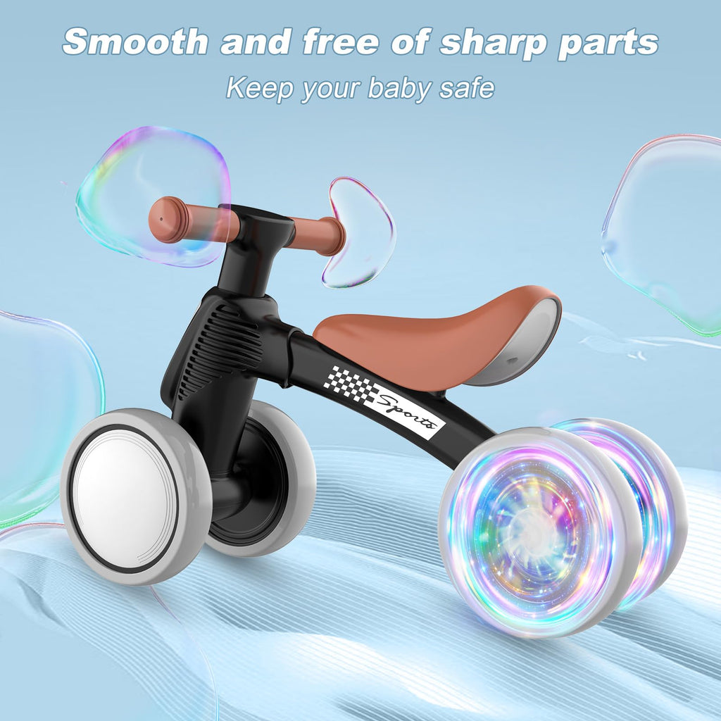 Colorful Lighting Baby Balance Bike Toys for 1 Year Old Boy Girl Gifts, 10-36 Month Toddler Balance Bike, No Pedal 4 Silence Wheels & Soft Seat First Bike, One Year Old Boy Girl Birthday Gifts.