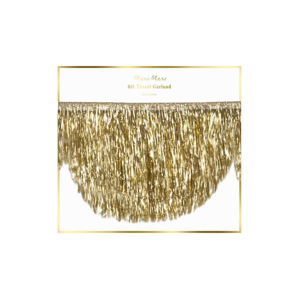Meri Meri Tinsel Fringe Party Banner (Pack of 1), 10' Party Garland Including Excess Cord