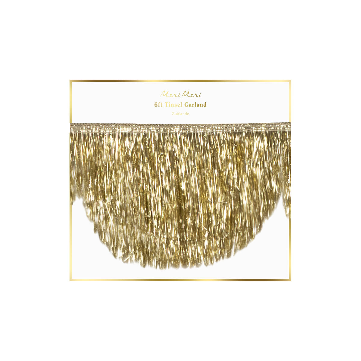Meri Meri Tinsel Fringe Party Banner (Pack of 1), 10' Party Garland Including Excess Cord