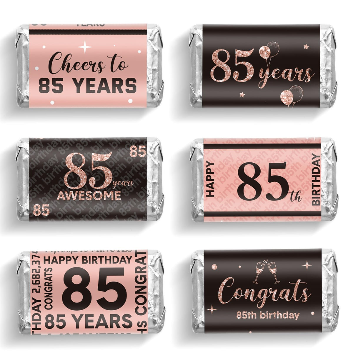 90-Piece Birthday Candy Wrapper Sticker Set for Party Favors