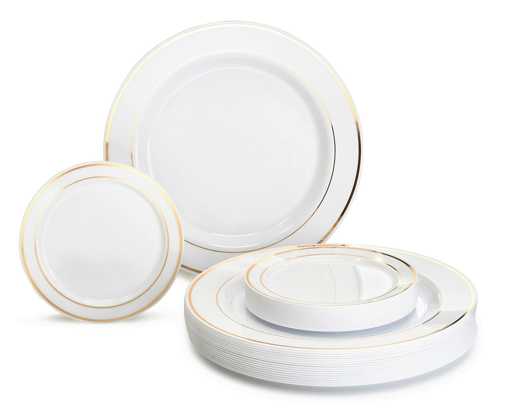 OCCASIONS 50-125-175-Combos Pieces GOLD (25 Guests) 10.5'', 6.25'' + Silverware
