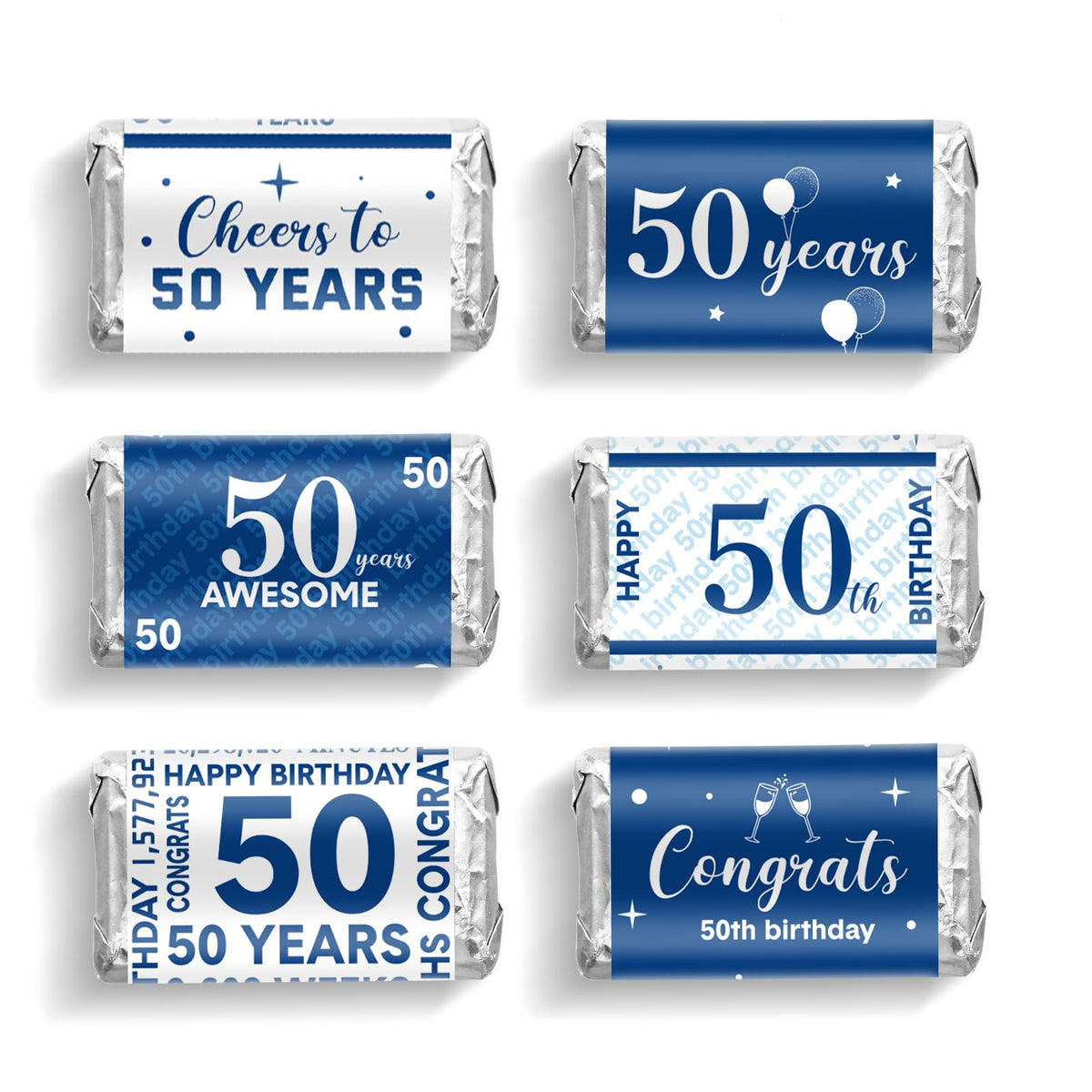90-Piece Birthday Candy Wrapper Sticker Set for Party Favors