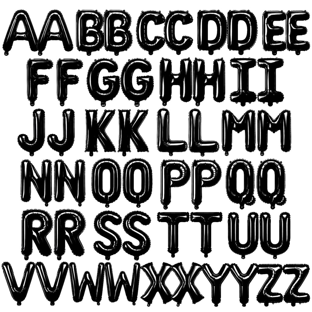 52 Pcs Letter Balloons 2 Sets of A-Z Balloon Banner, 16 Inch Foil Alphabet Letter Balloons Custom Phrase Balloon for Birthday, Graduations, Anniversary Celebration Party