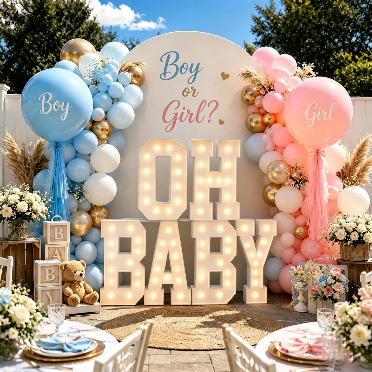 【OH Baby】 Letter 3FT/4FT, neon, Suitable for Birthday Parties, Baptism Day Commemorative Events, engagements, Wedding Parties, proposals, Event Decoration